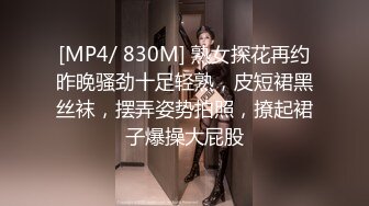 [MP4/ 830M] 熟女探花再约昨晚骚劲十足轻熟，皮短裙黑丝袜，摆弄姿势拍照，撩起裙子爆操大屁股