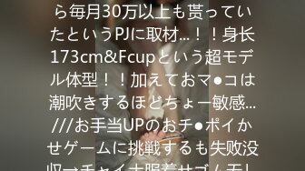 【J●时代からP活&爱人契约していた长身巨乳PJ】おじから毎月30万以上も贳っていたというPJに取材...！！身长173cm&Fcupという超モデル体型！！加えておマ●コは潮吹きするほどちょー敏感...///お手当UPのおチ●ポイかせゲームに挑戦するも失败没収→チャイナ服着せゴム无し生挿入！Gスポ直