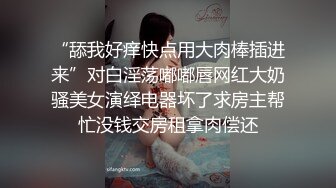 “舔我好痒快点用大肉棒插进来”对白淫荡嘟嘟唇网红大奶骚美女演绎电器坏了求房主帮忙没钱交房租拿肉偿还